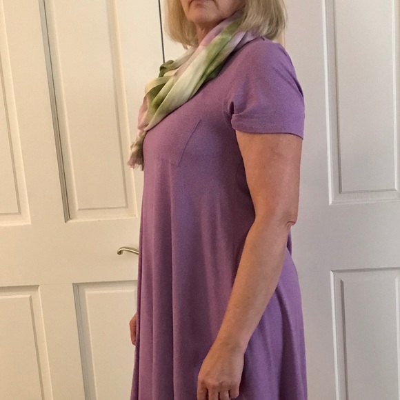 Purple Jersey Dress. Model typically wears L/XL. - Picture 3 of 3